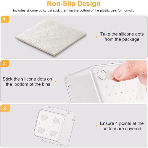 SMARTAKE 28 Piece Drawer Organizers with Non-Slip Silicone Pads, 4-Size Desk Drawer Organizer Trays Storage Tray for Makeup, Jewelries, Utensils in Bedroom Dresser, Office and Kitchen, Clear