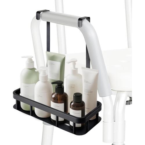 Shower Caddy Hanging, Showers Organizer Rack for Chair Bench for Elderly Seniors Disabled Shower Chair- Black