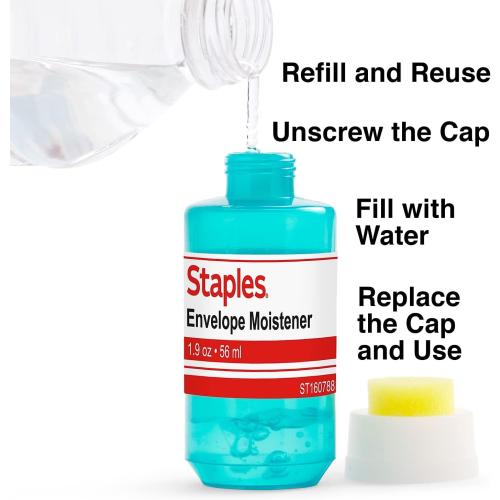 Staples 2 oz. Envelope Moistener, Blue, 4/Pack (ST160788-CCVS)