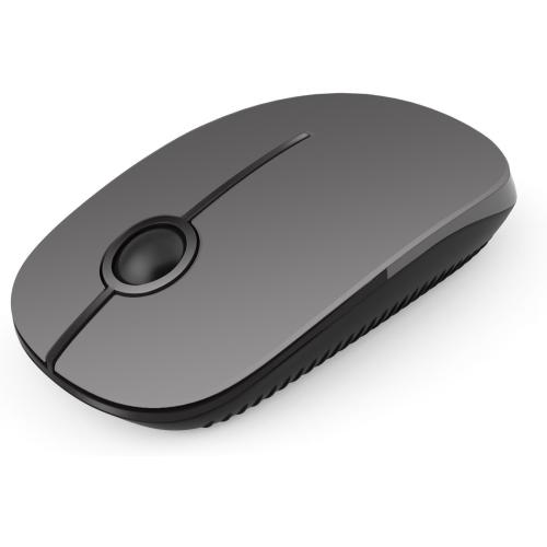 VssoPlor Wireless Mouse, 2.4G Slim Computer Laptop Mouse, Black and Gray