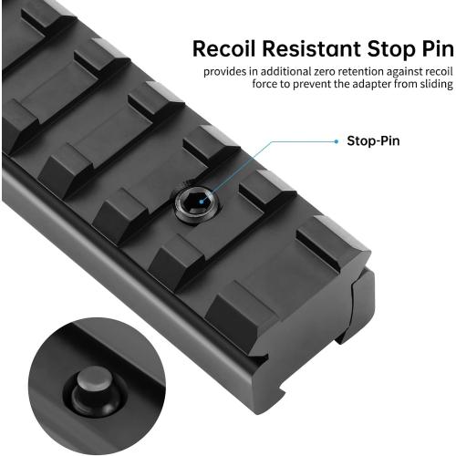 11mm Dovetail to 21mm Upgraded Build-in Locking Screws Picatinny Rail Low Profile Scope Mount Converter Base 3/8 to 7/8 Converter