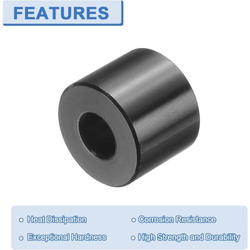 uxcell 10 Pcs Aluminum Spacer, 1/4 Bore x 5/8 OD x 1/2 Length Black Round Spacer Unthreaded Standoff Bushing Plain Finish Metal Spacers