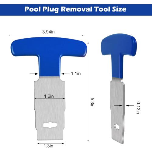 Pool Plug Removal Tool with Handle Grip, Upgraded Metal Eyeball Seat Removal Tool for Above& Inground Pool Spa Return Jet Plug Nozzles Inlet Fittings, Compatible with SP1419A-SP1419E Hayward (Blue)