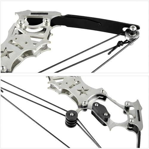 Archery Bow Set Left and Right Hand Compound Bow Hunting Bow Metal Material Catapult RH/LH for Practice Archery