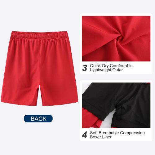 EXTRA LARGE HODOSPORTS Mens 7 Swim Trunks with Compression Liner S-6XL Quick Dry Swimming Shorts Zipper Pockets Swimsuits
