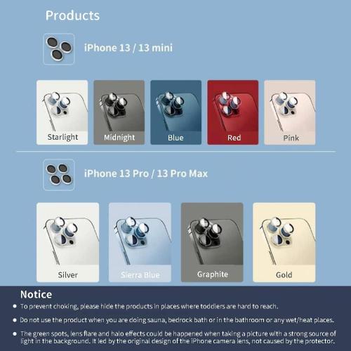 imos Compatible with iPhone 13/13 Mini Super Lens G Patent Aluminium Alloy Lens Protector (Pink)