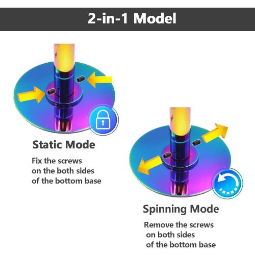 PRIOR FITNESS Premium Dance Pole Removable 45mm Spinning & Static Dancing Pole Heavy-Duty Steel Pole Dancing Pole, Adjustable Height Professional Grade Excellent for Home Exercise Club Gym