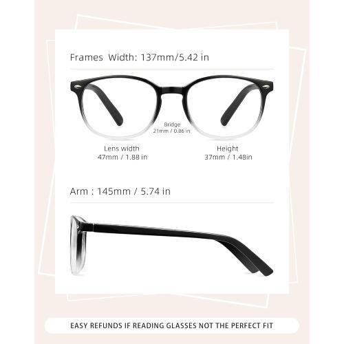 5 Pack Reading Glasses For Women, Blue Light Blocking Computer Reader Spring Hinge Eyeglasses