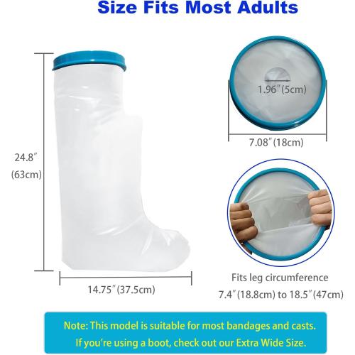 Waterproof Cast Covers for Shower Leg Adult, Cast Protector Bag Sleeve
