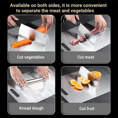Titanium Cutting Board - 2025 New Upgrade 100% Pure Titanium Cutting Boards For Kitchen, 1 Pack Double-sided food-grade Cutting Board For Cutting Meats, Fruits And Vegetables (18L x 12W)
