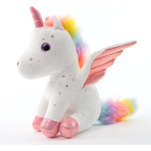 Sew Butiful 8 Unicorn Stuffed Animal - Cute Plush Toy Gift for 3-8 Years Old Girls, Soft Birthday Present for Baby, Toddler, Kids, Decor (White)