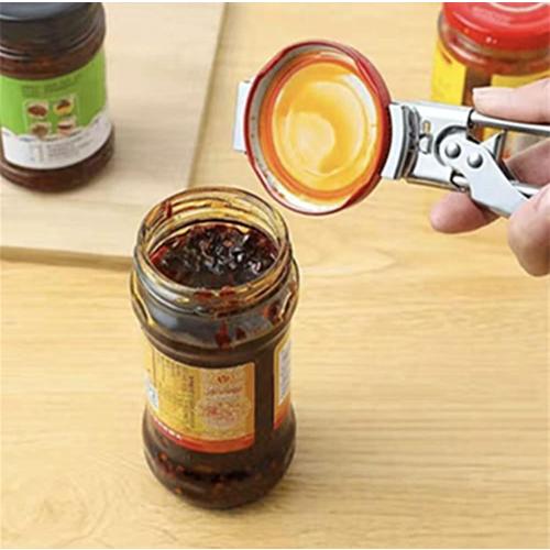 Jar Opener for Weak Hands, Adjustable Stainless Steel Can Opener, Jar Gripper Tight Lid Opener, Kitchen Gadgets, Easy Jar Opener for the Elderly and Children (A)