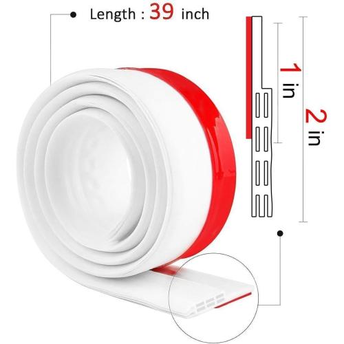 Suptikes Door Draft Stopper Under Door Sweep for Exterior & Interior Doors, Weather Stripping Door Seal, Strong Adhesive Door Sweep Soundproof Weather Stripping, 2 W x 39 L, White