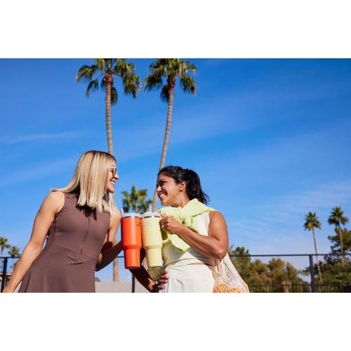 STANLEY Quencher H2.0 Tumbler with Handle and Straw 40 oz | Flowstate 3-Position Lid | Cup Holder Compatible for Travel | Insulated Stainless Steel Cup | BPA-Free | Pomelo