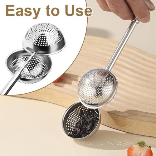 2Pcs Stainless Steel Tea Strainer Tea Infuser for Loose Leaf Tea,Tea Diffusers Fine Mesh Tea Ball Tea Accessories, Baking Supplies Baker's Dusting Wand Sugar Shaker Duster Flour Duster (Full Mesh)