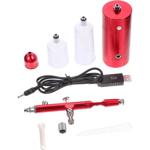 DOITOOL 1set Portable USB Rechargeable Airbrush and Air Pump Set for Art Makeup Cake Decoration and Model Painting Compact Design Stable Pressure Easy to Carry for Hobbies and Crafts