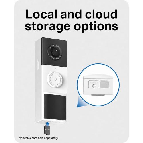 Tapo 2K Wireless Smart Video Doorbell w/Chime, 160° Ultra-Wide View, D210