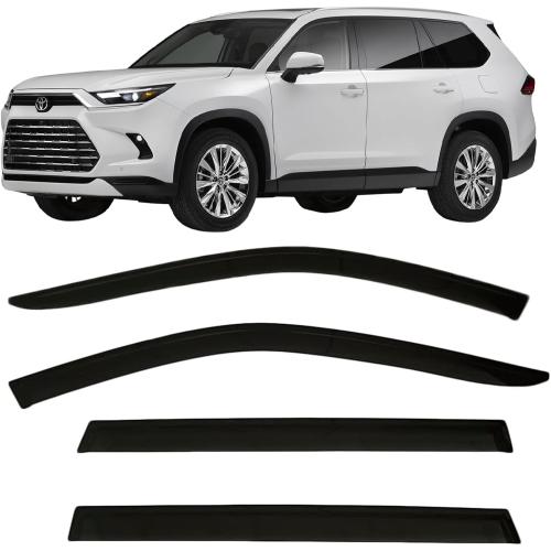 2024-2025 Tape-On Side Window Visor Deflectors for Toyota Grand Highlander Rain Guards XLE Limited Platinum MAX Hybrid Smoke & for Lexus TX 350 500h Premium AWD Luxury Hybrid 2024-2025