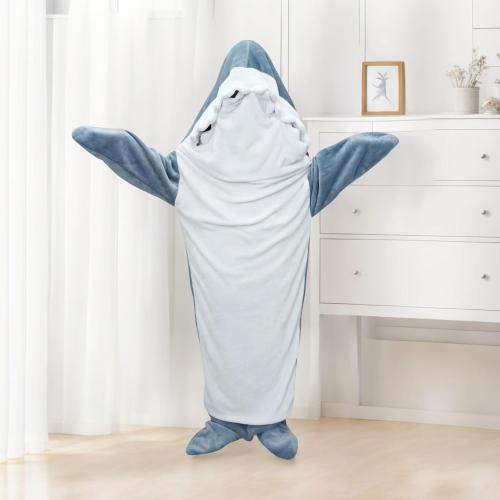Shark Onesie Shark Blanket Hoodies Wearable Shark Blanket Soft Flannel Shark Costume Sleeping Bag Shark Pajamas