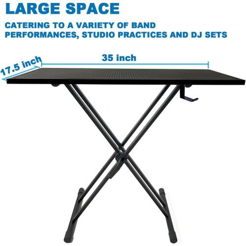 DJ Table Stand Audio Mixer Stand Portable Booth - 35 x 17.3 Versatile DJ Booth Stand for Piano, Laptops, Controllers, Midi Keyboards, and Audio Mixers, Mixer Pioneer DJ Controller Equipment