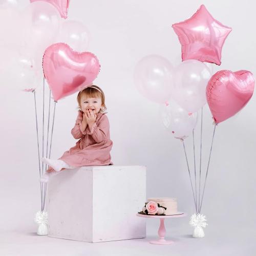 Yunsailing 24 Pcs Balloon Weights Metallic Anchor Balloon Holder for Helium Balloons Heavy Table Weights and 1 Roll Iridescent Crimped Ribbon for Birthday Wedding Baby Shower Party(Silver, White)