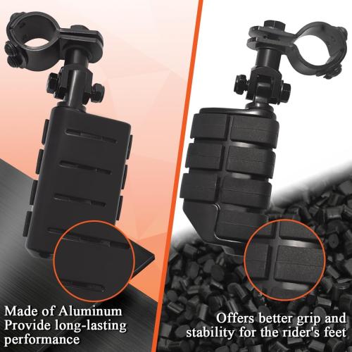FOVPLUE 1,1.25Highway Footpegs, Adjustable Highway Peg w/ 3-Piece Clamp for Harley Touring Softail Dyna Sportster models w/25mm-32mm Engine Guard/Tubing,Black#2