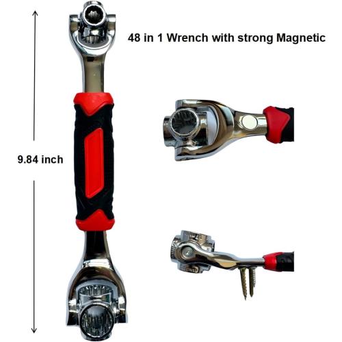 Universal Socket Wrench 48 in 1 Wrench Multifunction Wrench Tool with 360 Degree Rotating Head, Spanner Tool for Home and Car Repair