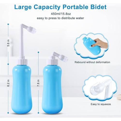 Portable Bidet Travel Large Capacity 15.8oz Personal Toilet Handheld Blue