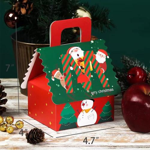 Suponey Christmas Gift Boxes,12pcs Christmas Treat Boxes Santa Candy Box Xmas Party Favor Box for Holiday Gift Wrapping Home Decoration
