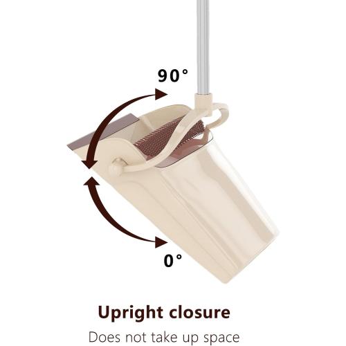 Broom with Dustpan Combo Set 54” Long Handle Household Dust Pan for Home Cleaning （Beige）