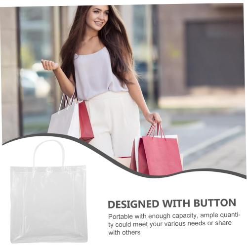 WATIIFUFU 10pcs Pvc Handheld Tote Bags for Weddings Parties and Grocery Shopping Portable Bags Ample Capacity and Elegant Design