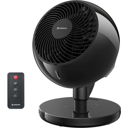 AIRMATE Large Air Circulator Oscillating Fan for Bedroom with Remote, 12in Quiet Cooling, High Velocity with Timer, 10 Speeds DC FAN for Home, Office, Dorm (Black)