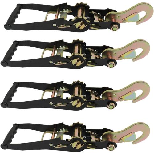 Silscvtt Pro Series Orange Lasso Style Car Tie Down with Snap Hooks 2 Inch x 96 Inch 4 PCS 3,300 lbs Safe Working Load
