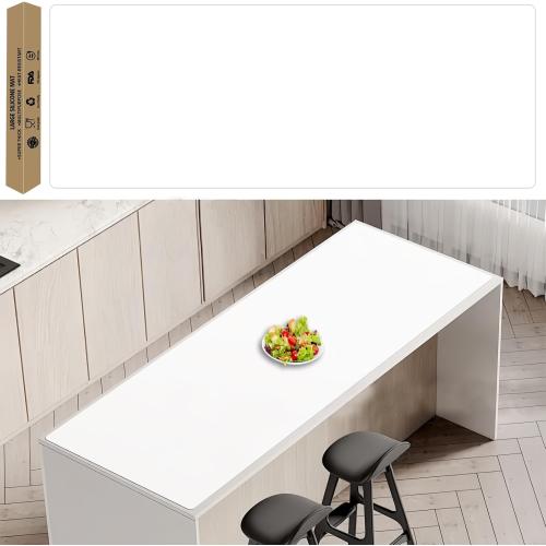 78.7''x23.6'' Extra Large Silicone Mat for Kitchen Counter, Heat Resistant Non-Slip Kitchen Island Protector Mat, Silicone Placemat for Countertop Protector, Semitransparent