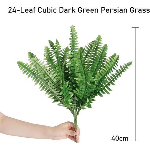 Artificial Plants Fake Plant Greenery Shrub Bushes UV Resistant Plants Plastic Wheat Grass for Indoor Outdoor Home Garden Decoration,Persian Grass