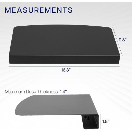 VIVO 17 inch Corner Desk Connector Platform for Mounting Under-Desk Keyboard Trays on L-Shaped Workstations, Black, DESK-AC07S