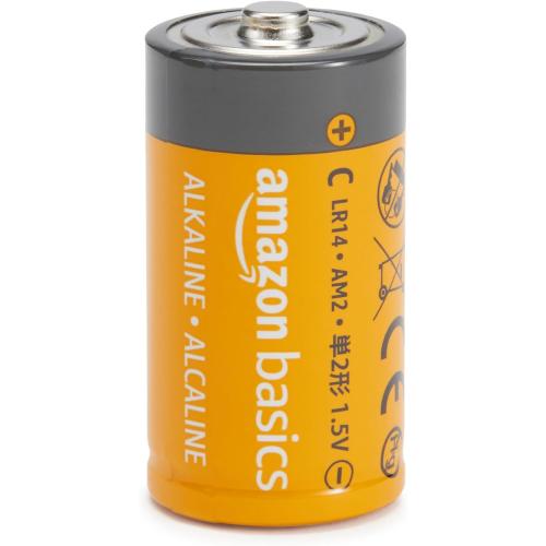 Amazon Basics 24-Pack C Cell Alkaline All-Purpose Batteries, 1.5 Volt, 5-Year Shelf Life