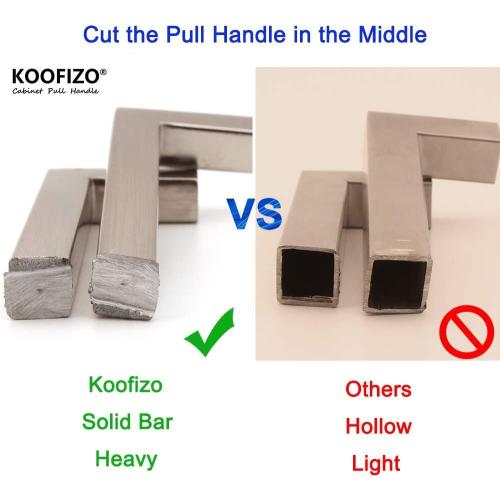 KOOFIZO Solid Square Brushed Gold Kitchen Cabinet Handles Gold Cabinet Pulls, 10 Pack 5 Inch Gold Hardware for Kitchen Cabinets Drawers Dresser Cupboard Bedroom Bathroom