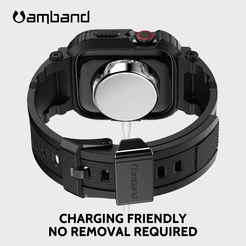 amBand M1 Sport Case Band for Apple Watch Ultra 3/2/1 & SE 3/2/1 & Series 11 10 9 8 7 6 5 4 3 49mm 46mm 45mm 44mm 42mm 41mm 40mm 38mm, Shockproof & Scratch Resistant Rugged Bumper for Men