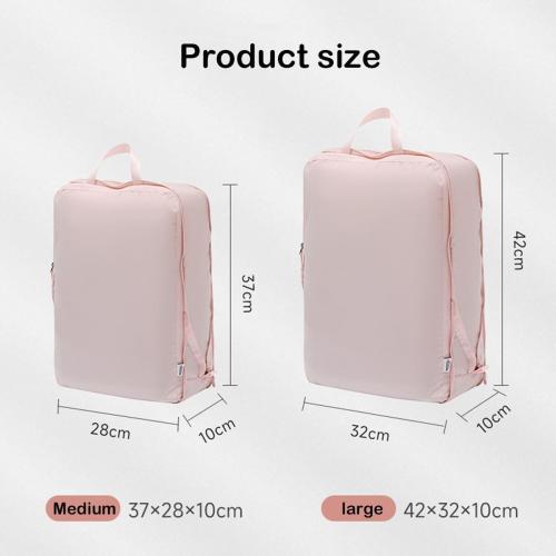 2 Pieces Set Pack Cube Luggage Pack Organizer Travel Accessories Travel Clothes Storage Bag, Organizing Bag, Separate Bag, Clothes Travel Bag (Beige)