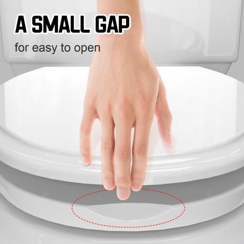 White 18.5 Elongated(Oval) Toilet Seat, Quick-Attach Hardware Metal Hinges, Heavy Duty, Slow Soft and Quiet Close, Durable and Sturdy, Easy to clean, Fits Elongated(Oblong) Toilets, White(18.5″)