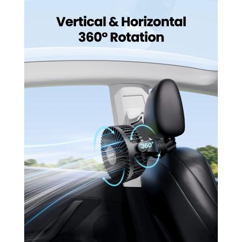 Gaiatop Mini Portable Stroller Fan, Battery Operated Small Clip on, Detachable 3 Speed Rechargeable, 360° Rotate Flexible Tripod Better Cooling for Car Seat Crib Treadmill Travel Black