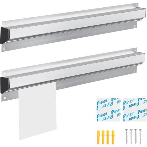 Restaurant Ticket Holder, 16/18/24/28/30 Check Rack Order Receipt Rail Display Slide for Commercial Kitchen Cafes Pubs Bars 2 Pcs (16 Inch)