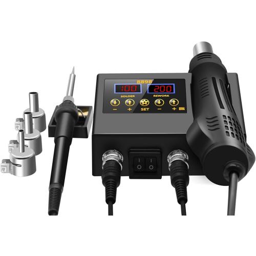 2 in 1 8898 Heat Electric Soldering Iron Digital Display Welding Station Welding Maintenance Tool Combination Phone Repair Heat Kits