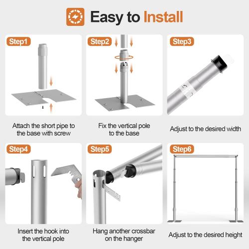Heavy Duty Backdrop Stand 8.9x10ft, Double Crossbar Pipe and Drape Backdrop Stand Kit, Adjustable Metal Frame, Background Stand for Wedding Photography Birthday Party Decorations