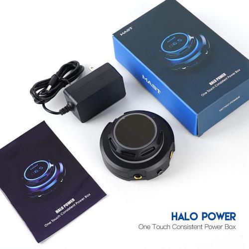 Black Mast Halo Tattoo Power Supply Box LCD Digital Display for Tattoo Machines