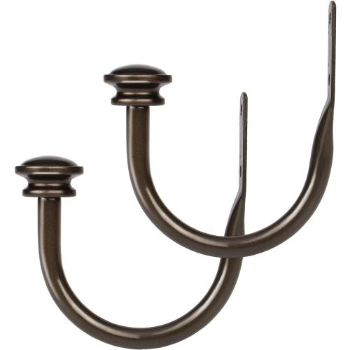 TONIAL Curtain Holdbacks 2 Pack, Decorative Window Drapery Tiebacks for Wall with Small Finials (1 Pair/2 Pack), Bronze
