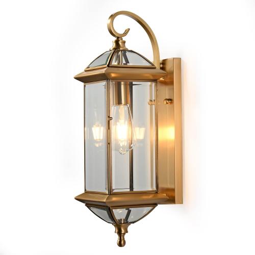 Milaii Copper Exterior Wall Light 20 H Outdoor Light Fixture Waterproof Wall Sconce Oil Rubbed Brass Porch Light with Clear Glass Lantern Wall Mount Lights for House Garage Patio Aisle