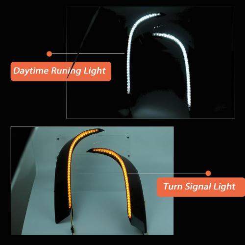 Switchback White/Amber LED Front Bumper Fog Daytime Running Lamp Dynamic Sequential LED Turn Signal Light Function Compatible with Toyota Highlander 4TH 2021 2022 2023 2024 XSE