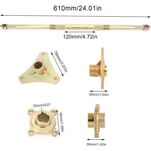 Rear Axle Assembly Kit for ‑ Steel Sprocket Hub Flange Replacement Compatible with Multiple ❗MAY HAVE MISSING PIECES❗